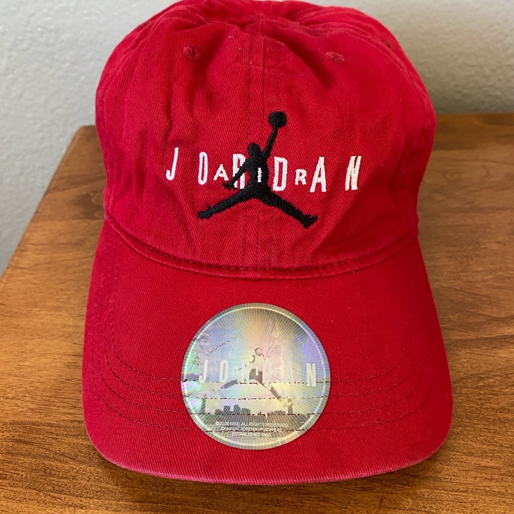 Air Jordan Adjustable Youth Hat Red with Black Jumpman Logo One Size